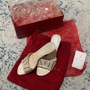 Rene Caovilla Embellished Lace Slides